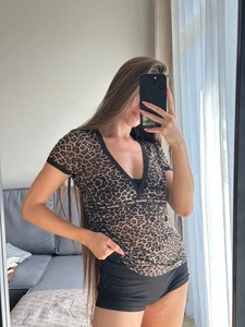 Just Cavalli Años 90/00 Leyenda Ropa Interior Leopardo Transparente Top Talla L - Imagen 1 de 9