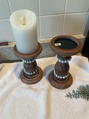 Candelabros de madera.  Juego de 2. No vela.  Nuevo. Foto 1 de 4