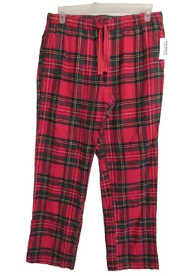 NEW NWT Mens Sz Large Red Plaid Soft Flannel Lounge Sleep Pants Pockets OLD NAVY - Image 1 of 4