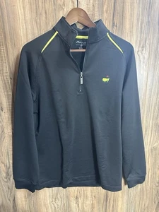 Authentic Augusta Masters Tech Long Sleeve Pullover Black Yellow Mens Medium M - Picture 1 of 6