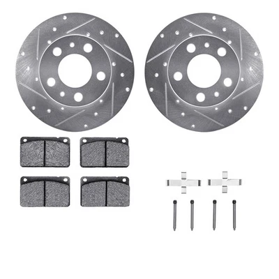 For Volvo 244 75 Drilled & Slotted Front Brake Kit w Euro Ceramic Pads - Image 1 of 3