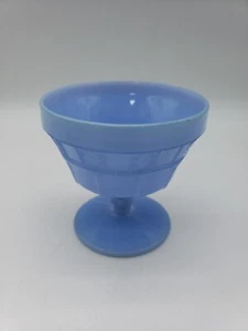 Jeanette Doric Delphite Blue Sherbet Desert Ice Cream Custard Glass Cups Bowl - Picture 1 of 7