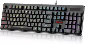 Redragon K509 Rgb-Backlit Gaming Keyboard,104 Keys Wired Mechanical Feeling Low - Picture 1 of 12