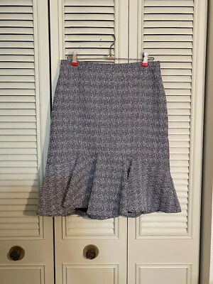 NEW YORK & COMPANY ЧЕРНЫЙ БЕЛЫЙ ТЕКСТУРИРОВАННЫЙ ОБОРКОЙ НИЗ С ПОДКЛАДКОЙ ЮБКА РАЗМЕР 4 НОВЫЙ С ЯРЛЫКАМИ! - Изображение 1 из 3