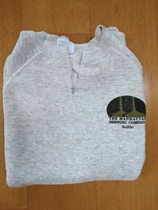 Vintage The Manhattan Brewery Company SoHo sweatshirt Men's L Gray 50/50 USA - Picture 1 of 11