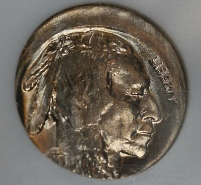 1920 .05 NGC MS61 STRUCK 15% OFF CENTER; MINT ERROR  Buffalo Nickel, - Image 1 of 4