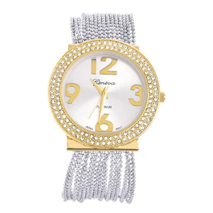 Lady's Women's Luxury Gold Plated Chain Metal Band Watches WM 9240 TT - Picture 1 of 2