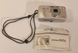Minolta ZOOM 160c 35 mm fotocamera punta e scatta pellicola 37,5-160 mm VINTAGE - Foto 1 di 9