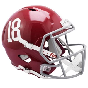 Casco de fútbol americano réplica tamaño completo Alabama Crimson Tide 18 Riddell Speed - Imagen 1 de 4