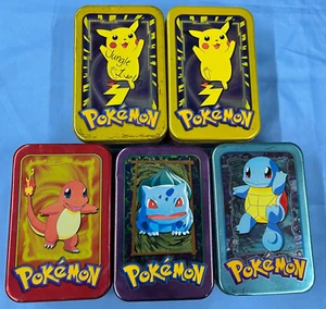 Pokemon Topps Serie 1 TV Animación Latas Vacías Jumbo Pikachu Char Bulba Squirtle - Imagen 1 de 7