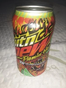 Rare Limited Edition Mountain Dew Flaming Hot Soda 2022 12oz Dose Neu - Bild 1 von 5