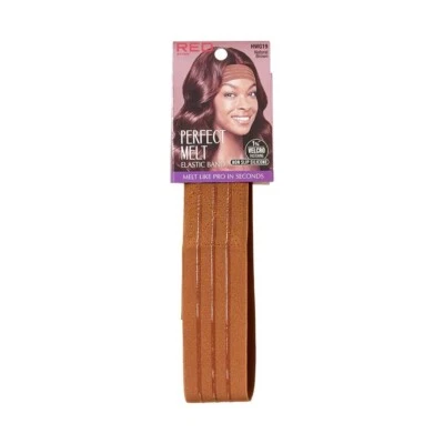 RED BY KISS PERFECT MELT ELASTIC BAND 1 3/4"  SILICONE NO SLIP #HWG19 NAT BROWN - Image 1 of 3