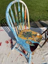 wooden dining chairs 2 Van Gogh Decoupaged Artery, Painted