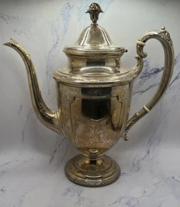 Antique Louis XIV Sterling Silver Fleur De Lis Floral Pattern Ivory Inlay Teapot - Picture 1 of 19