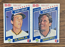 1987 Stars Lineup M&M's Cal Ripken Jr & George Brett