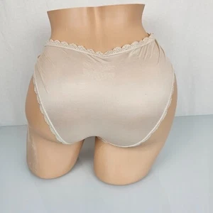 Body By Victoria's Secret Smooth Silky Shiny Hiphugger Panties Lace Tan M Medium - Picture 1 of 5