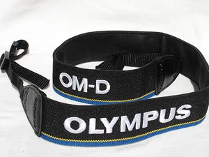 OLYMPUS OM-D E-M1 Camera strap Black / Blue / White/ Yellow 1 1/2" wide  #00209 - Picture 1 of 9
