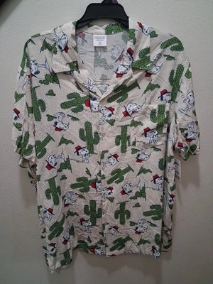 Peanuts Snoopy Mens Style All Over Print Button Down Size 2X NWT  - Image 1 of 4