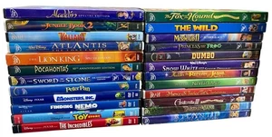 Disney Animated DVD Lot: 24 Movies Lion King, Nemo & More - Imagen 1 de 3