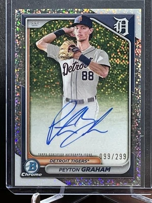 2024 Bowman Chrome #CPA-PGR Peyton Graham Speckle Refractor Prospects Auto /299 - Image 1 of 2