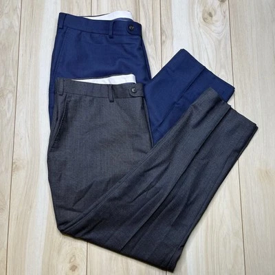 Pantalones de vestir de lana Suitsupply Vitale Barberis 130’s para hombre 38x28 cabeza de clavo lote de 2 Foto 1 de 4