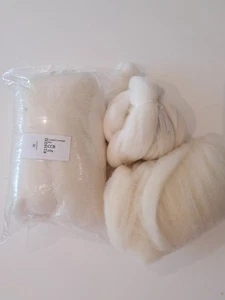 400g Undyed Yarn Fibre For Dying And Felting. Polewark And Corriedale Fibres. - Picture 1 of 2