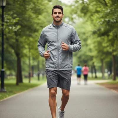 Chaqueta cortavientos Champion para hombre XL cremallera completa pista ligera bolsillos con cremallera gris Foto 1 de 4