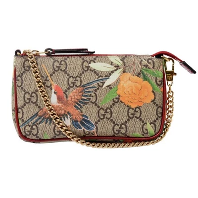 GUCCI Bolso Tian Cadena Mano GG Supreme Flor Pájaro Mariposa Multi 671130 Foto 1 de 4