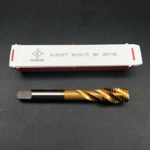 TL12X1.75 HSS-TIN Carbon Titanium plating Spiral Flute Flat Taps WERKO M12X1.75 - Picture 1 of 8