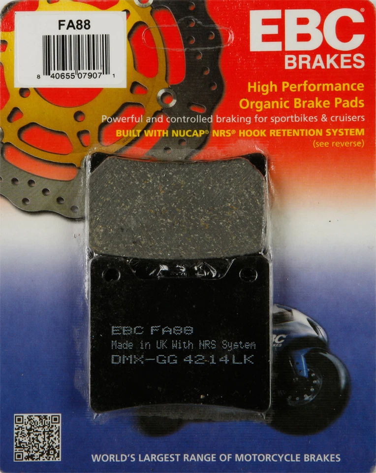 1989-1998 for Yamaha FZR 600 EBC Organic Brake Pads FA88 FA88 - Imagem 1 de 1