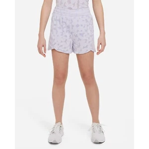 Nike Dri-FIT Breezy Big Kids Girls High-Waisted Training Shorts Lilac Burnout L - Picture 1 of 6