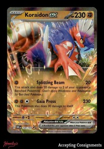 2023 Pokemon Scarlet and Violet Obsidian Flames #124 Koraidon EX RR Double Rare