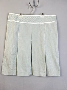 Gonna plissettata Ann Taylor Loft donna 14 verde bianco lunghezza ginocchio preppy classica - Foto 1 di 9