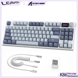 ATTACK SHARK K86 Wireless GASKET Mechanical Keyboard with Custom Cable&TFT&Knob - Picture 1 of 77