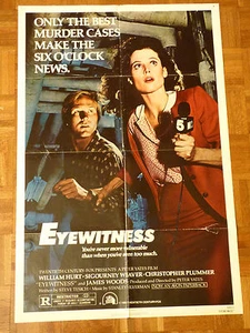 EYEWITNESS ORIGINAL 1968 ONE SHEET MOVIE POSTER SIGOURNEY WEAVER WILLIAM HURT - Imagen 1 de 7