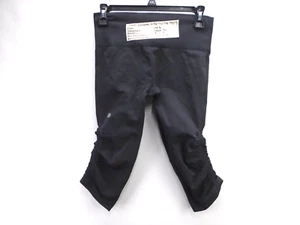 Lululemon In The Flow Leggings Womens Size 6 Black Cropped Athletic Activewear - Picture 1 of 7