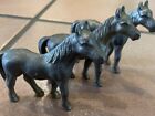 Vintage Cast-Iron Horses Trinket Figurine Heavy Pony, 3'', Set of 3, Equestrian