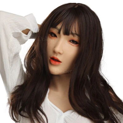 Silikon Crossdresser Maske Weibliche Kopfmaske Gesicht für Cosplay Transvestite - Bild 1 von 4