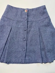 Deux par Deux 8 girls school skirt blue wool blend - Picture 1 of 6