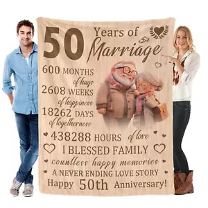 50 Year Anniversary Blanket Gifts for HimHerDadMom50th Anniversary Decoration... - Picture 1 of 9