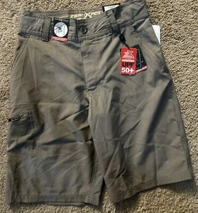 Zero Xposur Performance Adjustable Shorts Boys 8 Ash UPF50+ - NEW / NWT - Picture 1 of 4