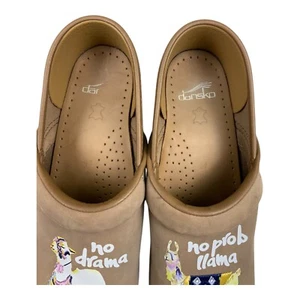 Dansko Twin No Drama No Prob Llama Pro Milled Nubuck Leather Clogs Sz 8.5 - Picture 1 of 12