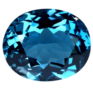12.90 ct Fair Oval (16 x 13 mm) Heated Brazil London Blue Topaz Loose Gemstone - Picture 1 of 1