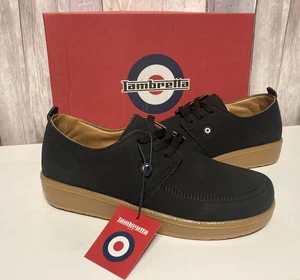 Lambretta Black Perez Casual Shoes Mod Retro Size UK 7 / EU 41 New with Box - Picture 1 of 8