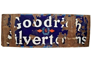 Vintage Goodrich Silvertowns Enamel Sign Tires Advertising USA 1930s Tyres Gas - Picture 1 of 7