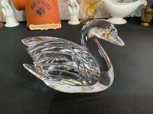 Stunning WATERFORD Lead Crystal Swan Figurine Sculpture Signed Clear Glass 14cm - Picture 1 of 8