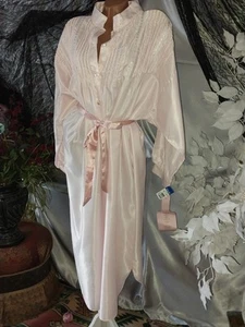 VTG VANITY FAIR NIGHTGOWN PINK NWT XL 52/54" PINK TUCL RIBBON GOWN - Picture 1 of 24