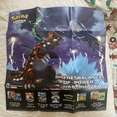 PÓSTER insertado Pokemon versión esmeralda Gameboy Advance GBA (inglés/francés) Foto 1 de 2