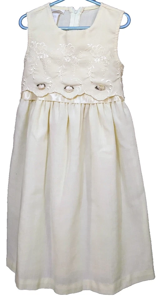 Girls Bonnie Jean Yellow Rosette Dress Size 6x - Image 1 of 1