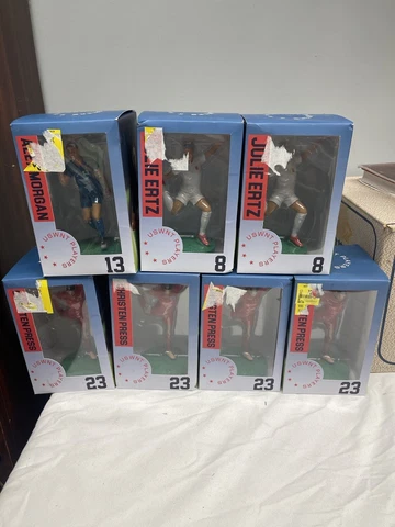 Lot of 7 USWNT Soccer Figurine Christen Press 23 Julie Ertz 8 Alex Morgan 13 New Cover
